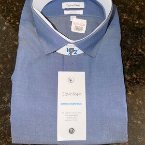 Calvin Klein Men's Dress Shirt in Classic Blue